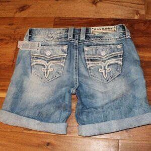 ROCK REVIVAL, SYBELLA DISTRESSED DENIM SHORTS, SIZE 29, BRAND NEW WITH TAGS!